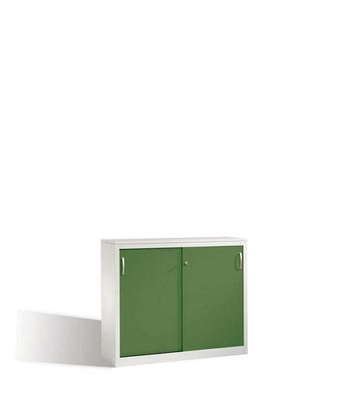 C+P Sideboard mit Schiebetüren Acurado, H1000xB1200xT400mm, Farbe: Lichtgrau / Resedagrün, Bügelgriff, 2046-00 S10119