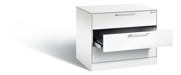 C+P Schubladenschrank Asisto, H710xB800xT600mm, Farbe: Verkehrsweiß, Bügelgriff, 146273-324 S10035