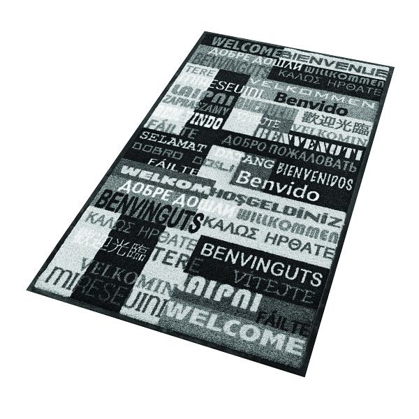 Notrax Déco Design Washable Dekorative Schmutzfangmatten 170, New Welcome Grau, 115cm x 180cm, 170S004607
