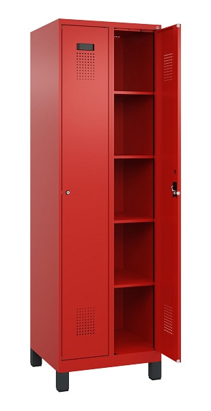 C+P Wäsche-Spind Evolo PLUS, mit Füßen, 2 Abteile, 1950x600x500mm, 3020/3020, Verschluss Zylinderschloss, Ablageböden 8, 049010-20B S10052