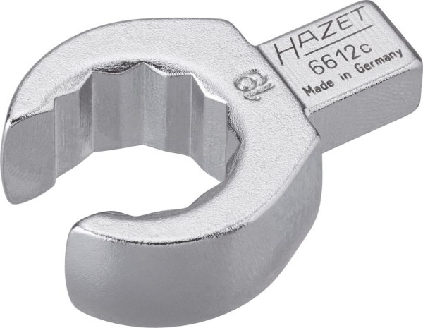 Hazet Einsteck-Ringschlüssel, offen, Einsteck-Vierkant 9 x 12 mm, Außen-Doppel-Sechskant Profil, 19 mm, 6612C-19