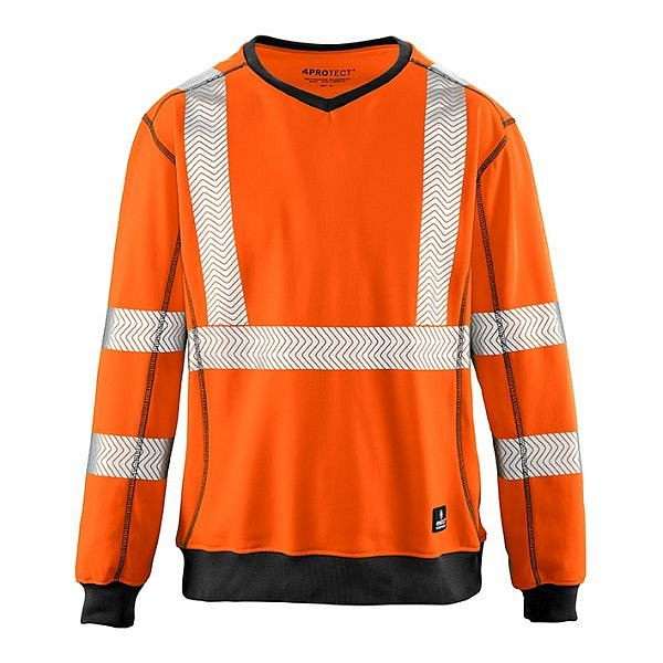 4PROTECT Warnschutz-Sweatshirt COLUMBUS, Farbe: leuchtorange, Größe: S, 3440-S