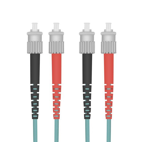 Helos LWL Patchkabel ST/ST Duplex50/125µm OM3 aqua 3,0m, 126402