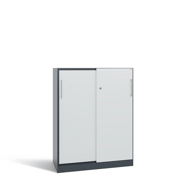C+P Schiebetürenschrank Asisto, H1310xB1000xT435 mm, Anthrazit/Grau/DBS Hellgrau, 142032-000 S10185