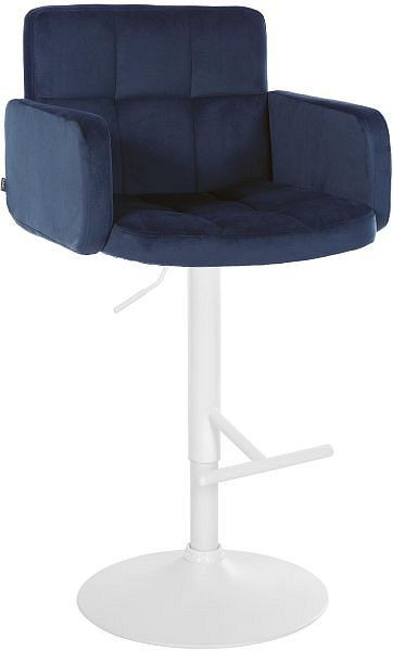 CLP Barhocker Los Angeles Samt weiß, blau, 323107, 4255716301880