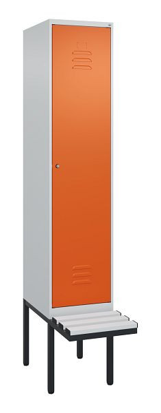 C+P Umkleidespind Classic PLUS, 2120x400x815mm, 7035/2004, Zylinderschloss, je 2 Doppel-Haken, 0800407-12F S10122