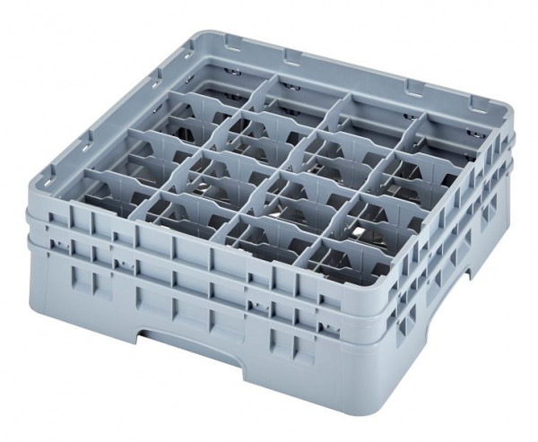 Cambro Spülkorb mit 16 Fächern Camrack® 14,9 cm maximale Höhe für Tassen/Becher, Farbe: Softgrau, 16C578151