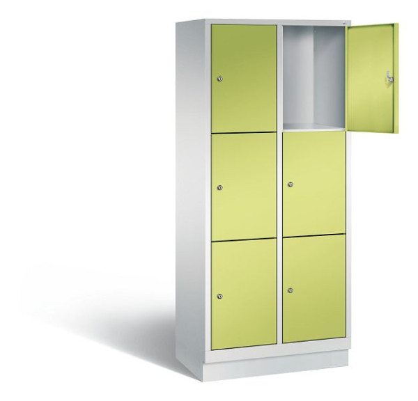 C+P Schließfachschrank Evolo, H1800xB810xT500mm, Farbe: Lichtgrau / Viridingrün, 48020-223 S10180
