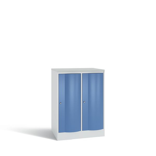 C+P Spind Resisto, 2 Abteile, H1077xB772xT640 mm, Grau/Fernblau/DBS Hellgrau, 8271-273 S10082