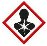 DENIOS GHS 08 Schild, Symbol "Gesundheitsgefahr", Folie, selbstklebend, 37 x 37 mm, VE: 10 Bogen à 12 Stück, 191814