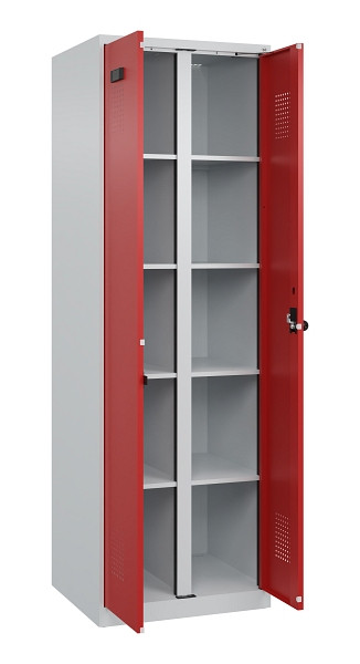C+P Wäsche-Spind Evolo PLUS, 2 Abteile, 1850x600x500mm, 7035/3000, Verschluss Drehriegel, 049002-20B S10003