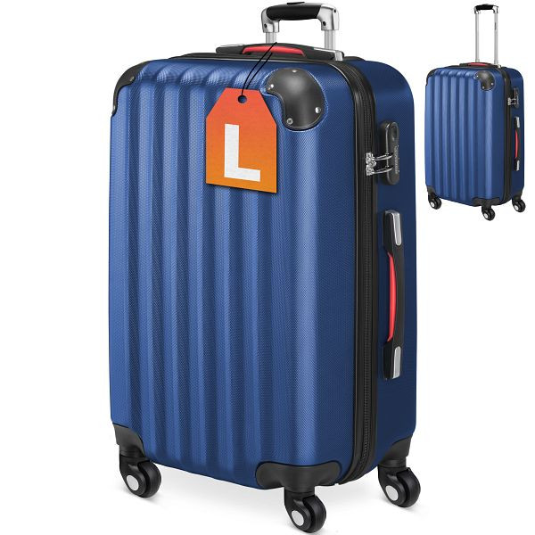 monzana Hartschalenkoffer L Rollen 360º Reisekoffer 62L Blau ABS, 103083