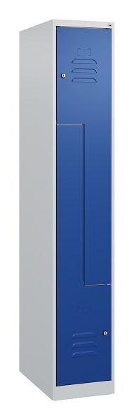 C+P Z-Spind Classic PLUS, 2 Abteile, 1700x300x500mm, 7035/5010, Zylinderschlösser, 0800037-102 S10017
