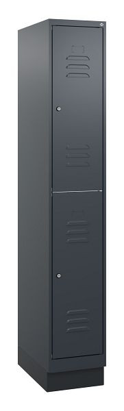 C+P Doppelstöckiger Spind Classic PLUS, Sockel, 1800x300x500mm, 7016/7016, Zylinderschlösser, 0803207-10 S10027