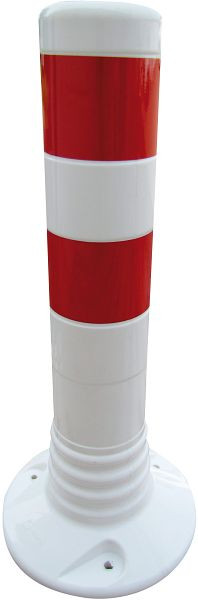 Schake Flexipfosten weiß rot reflektierender Streifen Ø 80 mm, Höhe 450 mm Ø 80 mm, PUR, 2 reflektierende Streifen, inkl. 3 Schrauben und Dübel, 412224