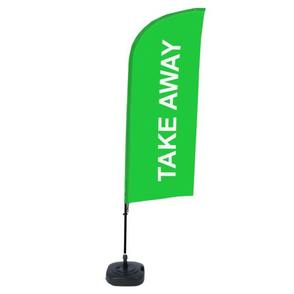 Showdown Displays Beachflag Alu Wind Komplett-Set Take Away Grün, BFAW310-WT21-I67