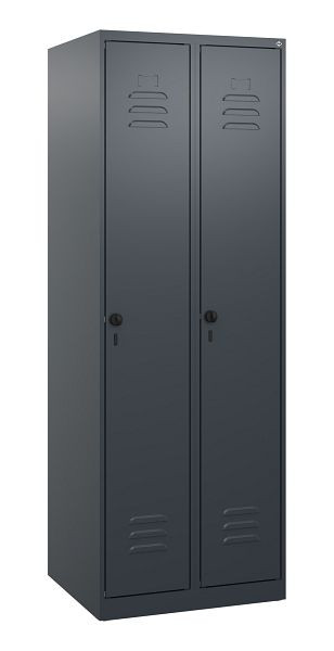 C+P Umkleidespind Classic PLUS mit Mitteltrennwand, 2 Abteile, 1700x600x500mm, 7016/7016, Drehriegel, 0800007-20F S10010