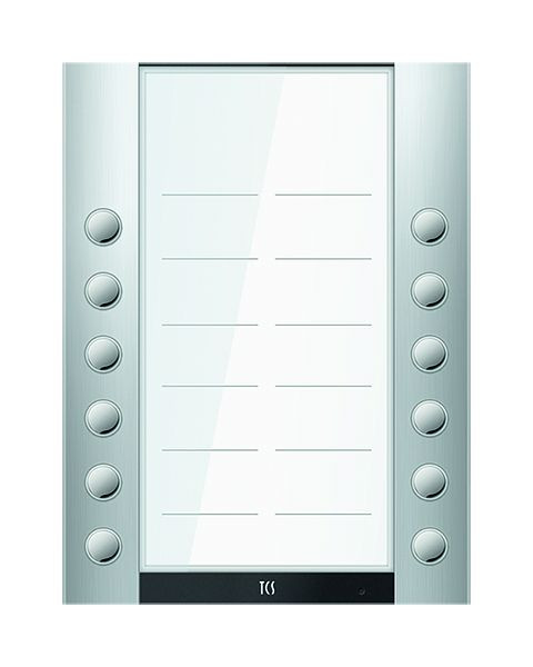 TCS Türkontrollsystem PET PRO Audio Klingeltastenerweiterung 12T 2 Spalten AP EN silber, AEA520212-0010