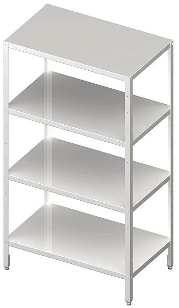 Stalgast Regal mit glatten, höhenverstellbaren Böden, 1300x400x1800 mm, Selbstmontage, DRL13403