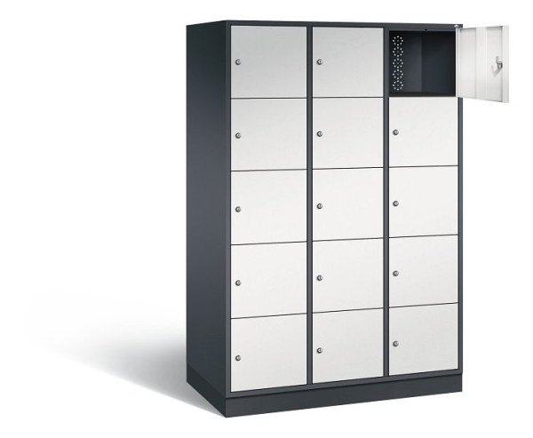 C+P XL-Schließfachschrank Intro, H1950xB1220xT590mm, Farbe: Schwarzgrau / Lichtgrau, 8570-303 S10015