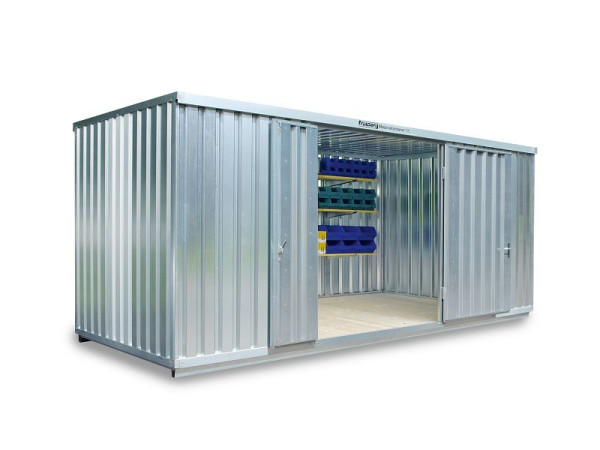 FLADAFI Materialcontainer MC 1600 XXL, verzinkt, montiert, 6.020 x 2.540 x 2.595 mm, F2516200201