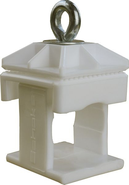 Schake Schilderklemme, Kunststoff, weiß, ohne Ösen / Haken, für 40 x 40 mm / Ø 42 mm Schaftrohr, 31313W