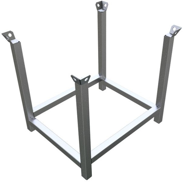 Schake Stapelpalette, Füllmaße: 0,86 mx 0,70 mx 0,74 m, mit robusten Stapelecken mit Bohrung zum, kranen, allseitig unterfahrbar - massive Bauart, 50116-70