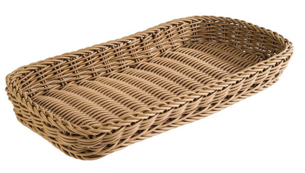 APS Korb -PROFI LINE-, 40 x 20 cm, Höhe: 5 cm, Polypropylen, beige, 50901