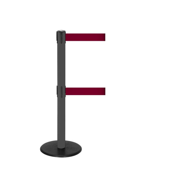 Stein HGS Personenleitsystem -P-Line Duo-, anthrazit, burgunder, mit Gurtendstück (Standard), Gurtlänge: 2 x 4 m, 36403-1402