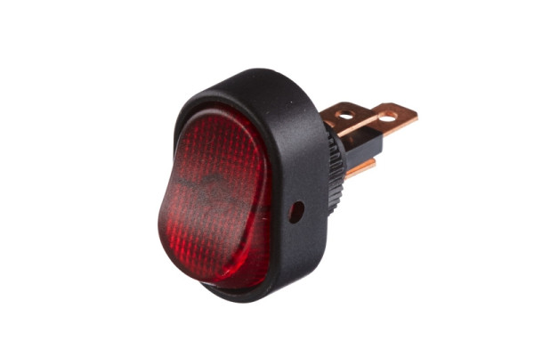 HELLA Schalter, Kippbetätigung, Anschlussanzahl: 3, geschraubt, Wechsler, Bohrung-Ø: 12mm, Schalterbeleuchtung: rot, 6EH 007 946-011