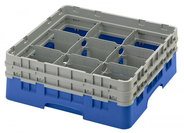 Cambro Spülkorb mit 9 Fächer Camrack® 13,2 cm Blau, 9S434168