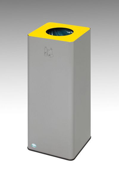 VAR Wertstoffsammelgeräte WS Quadro 79, Aufsatz gelb (1023), silber, 21307
