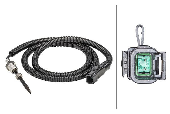 HELLA Sensor, Abgastemperatur, 2-polig, geschraubt, Kabel: 1005mm, 6PT 358 181-341