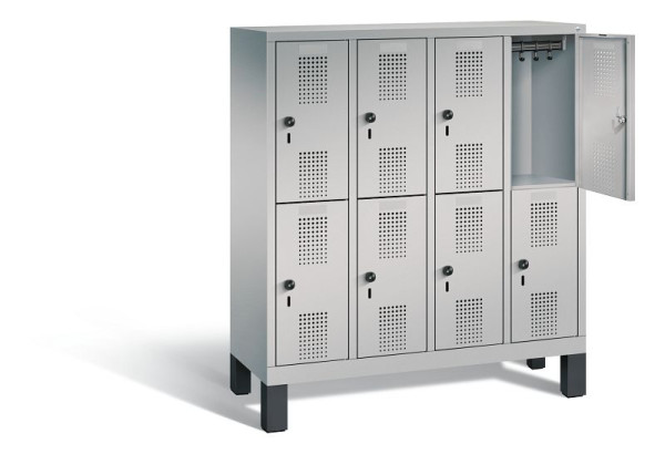 C+P Kindergarten-Spind doppelstöckig Evolo, H1350xB1190xT300mm, Farbe: Weißaluminium, 483103-40 S10038