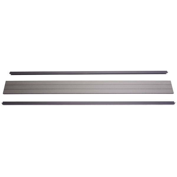 Mendler Abschluss-Set für WPC-Sichtschutz Sarthe, Abschlussprofil Windschutz, Alu-Pfosten, 180cm, grau, 76258