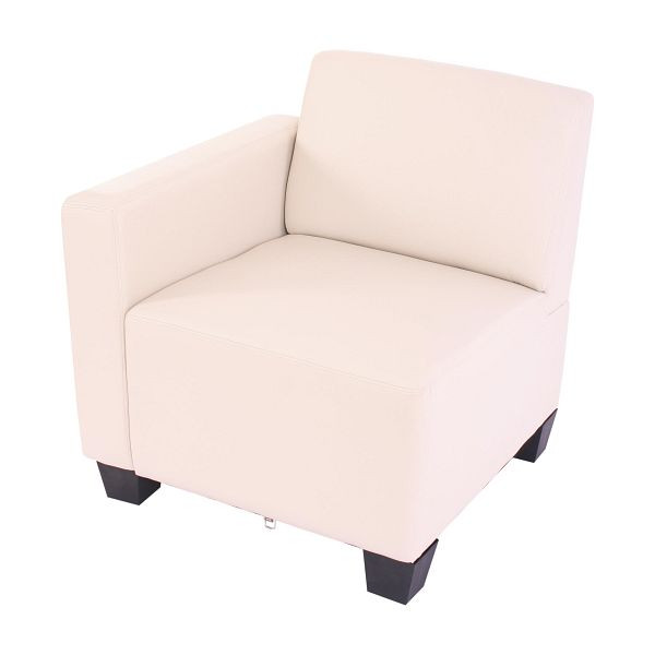 Mendler Modular Seitenteil links, Sessel mit Armlehne Lyon, Kunstleder, creme, 21697