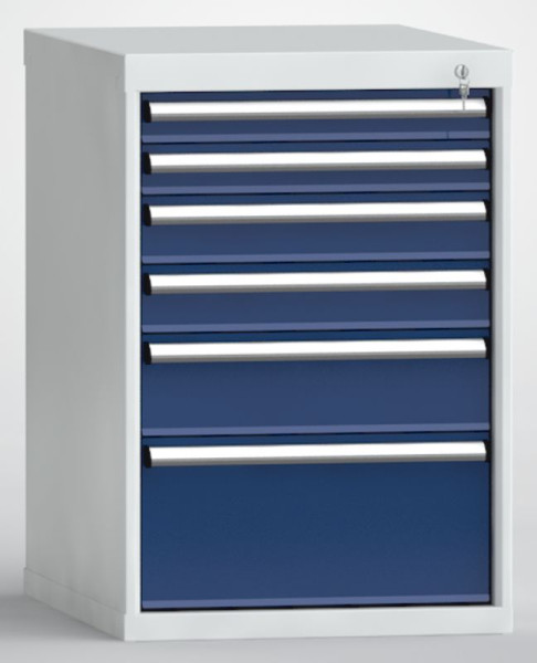 KLW Schubladenschrank H: 850 mm B: 572 mm T: 750 mm, Einbaumaß: 750 mm Einteilung: 27x36 Einheiten, mit 6 Schubladen, SEB0850-06NP-001