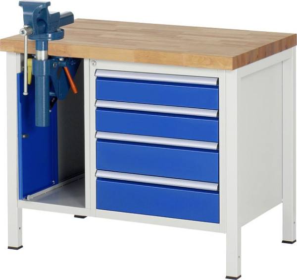 RAU Werkbank Serie 8000 - Modell 8185, B1000 x T700 x H840-1040 mm, Systemunterbau B995 x T650 x H800-1000 mm, 03-8185A2-107B4H.11
