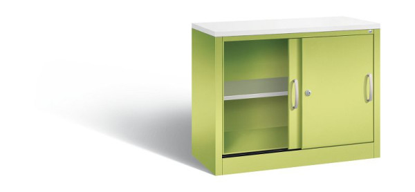C+P Sideboard mit Schiebetüren Acurado, H720xB1000xT400mm, Farbe: Viridingrün / Viridingrün, Bügelgriff, 2 OH, 5725-00 S10045