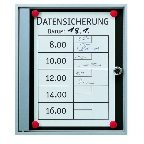 Stein HGS Schaukasten -Infomedia SK- mit Sicherheitsschloss, weiß, silber eloxiert, Maße (BxH): 380 x 500 mm (DIN A3), 21444-01