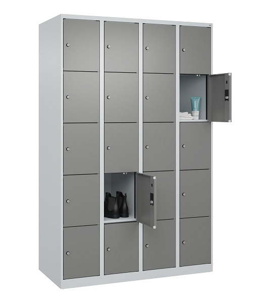 C+P Schließfachschrank Evolo PLUS, 20 Fächer, 1850x1200x500mm, 7035/0004, 049000-405 S10014
