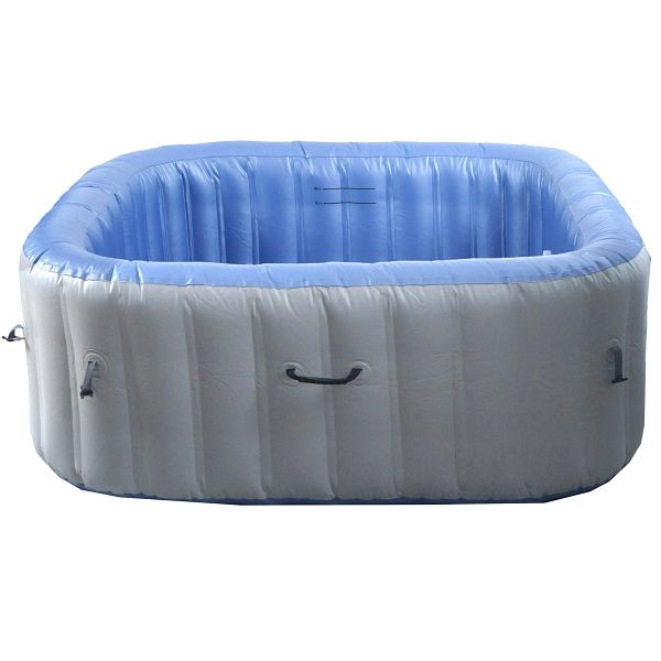 Mendler Whirlpool HWC-N97, Ersatz-Pool 5 Personen, In-/Outdoor aufblasbar PVC laminiert, eckig 180cm, grau-blau, 110362