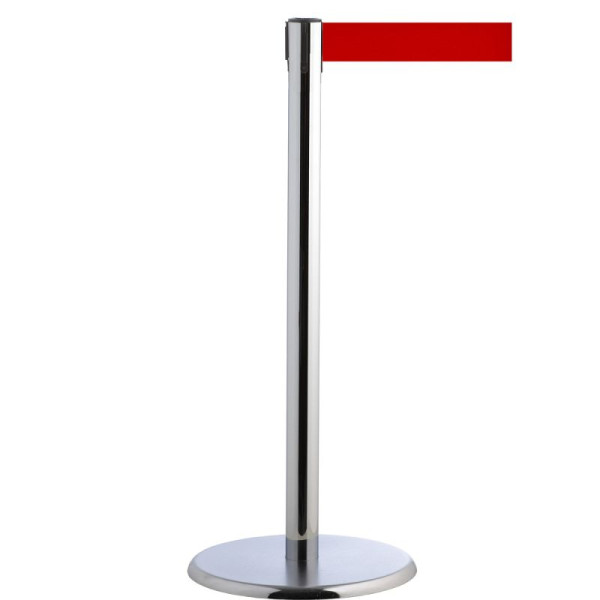 Stein HGS Personenleitsystem -P-LINE Future-, Metall/ verchromt, rot, mit Sicherheitsverschluss (selbstlösend), Gurtlänge: 2,3 m, 12797-0103