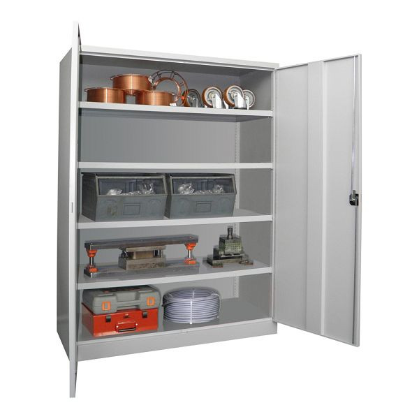 Pavoy Großvolumen-Schwerlastschrank 1950/1470/630, 4 gepulverte Fachböden, einschlagende Flügeltüren, Drehgriff mit Zylinderschloss, 36367-147-014-204303
