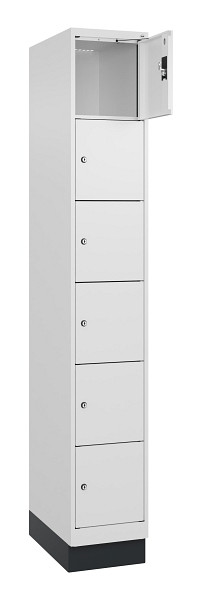 C+P Schließfachschrank Evolo PLUS, mit Sockel, 6 Fächer, 1950x300x500mm, 9016/90, 049020-106 S10020