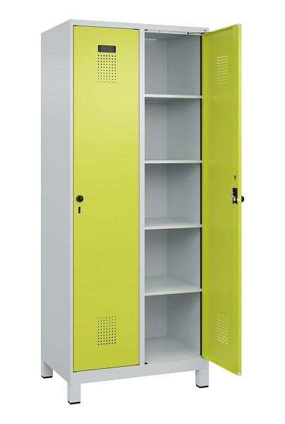 C+P Wäsche-Spind Evolo PLUS, mit Füßen, 2 Abteile, 1950x800x500mm, 7035/0024, Verschluss Drehriegel, Ablageböden 8, 049010-22B S10015