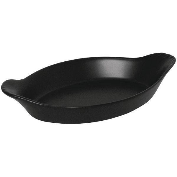 Olympia Rustic ovale Gratinschälchen schwarz 19,8 x 10,7cm, VE: 6 Stück, DK834