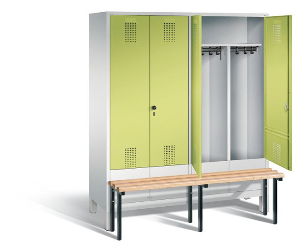 C+P Schwarz-Weiss-Spind Evolo, H1850xB1590xT815mm, Farbe: Vulkangrau / Perlweiß, 48032-42 S10109