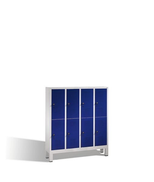 C+P Kindergarten-Spind Evolo, 8 Fächer, H1350xB1190xT300 mm, Lichtgrau/Enzianblau, 483103-40 S10062