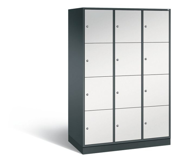 C+P XL-Schließfachschrank Intro, 12 Fächer, H1950B1220T590 mm, Anthrazit/Grau, 8470-303 S10118